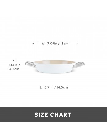 Karaca Swiss Crystal Almond Cream Non-Stick Induction Stainless Steel Handle Shallow Pan, 18cm, Cream