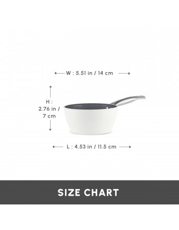 Karaca Swiss Crystal Almond Cream Non-Stick Induction Stainless Steel Handle Sauce Pan, 14cm, Cream