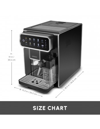 Karaca CoffeeMaestro Automatic Espresso Coffee Machine, 1500W, 1,5L, Black
