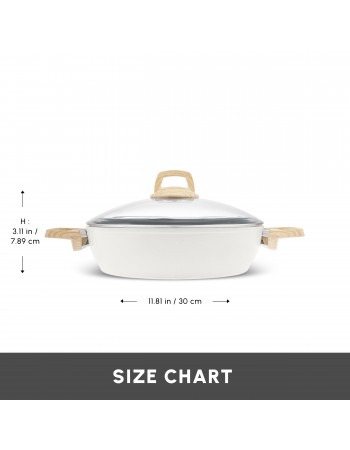 Karaca Swiss Crystal Non-Stick Induction Casserole, 30cm, Creamy