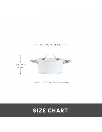 Karaca Swiss Crystal Almond Cream Non-Stick Induction Stainless Steel Handle Casserole & Lid, 18cm, Cream