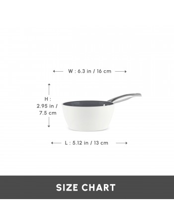 Karaca Swiss Crystal Almond Cream Non-Stick Induction Stainless Steel Handle Sauce Pan, 16cm, Cream
