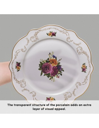Karaca Forever Bone China Antique 24-Piece Dinner Set for 6 People, Multi