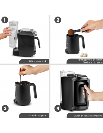 Karaca Hatır Aqua Turkish Coffee Maker, 735W, Black