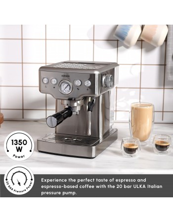 Karaca Coffee Art Espresso Coffee Machine, 1.8L, 1350W, Inox