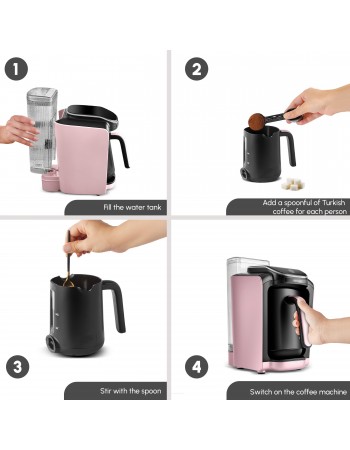 Karaca Hatır Aqua Turkish Coffee Maker, 735W, Rose Gold