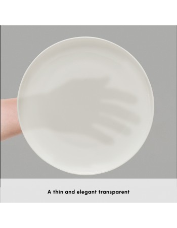 Karaca Streamline Remi Bone China 24-Piece Dinner Set for 6 People, White