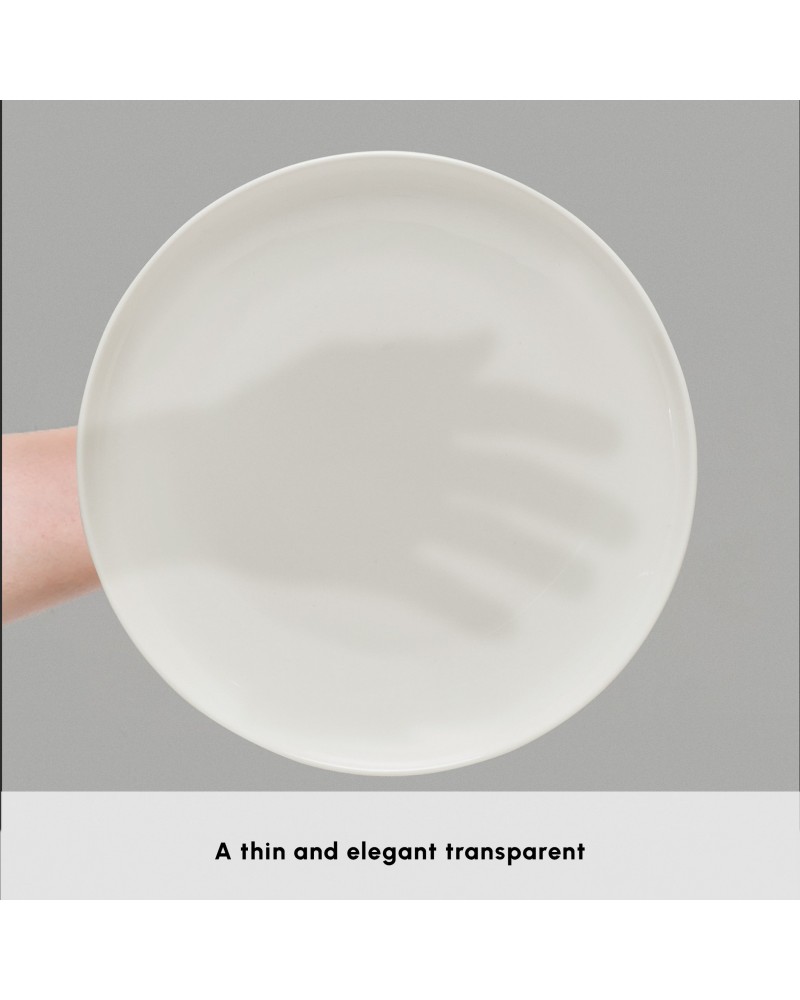 Karaca Streamline Remi Bone China 24-Piece Dinner Set for 6 People, White