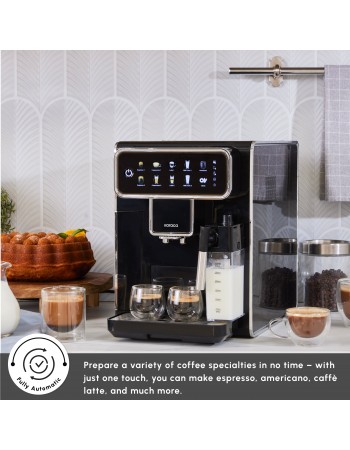 Karaca CoffeeMaestro Automatic Espresso Coffee Machine, 1500W, 1,5L, Black