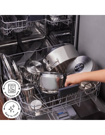 Karaca Belgrad 15-Piece Complete Stainless Steel Kitchen Cookware Set, Silver