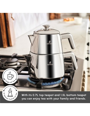 Karaca Brewinox Stainless Steel Teapot Set, Midi, Inox Karaca Brewinox Stainless Steel Teapot Set, Midi, Inox