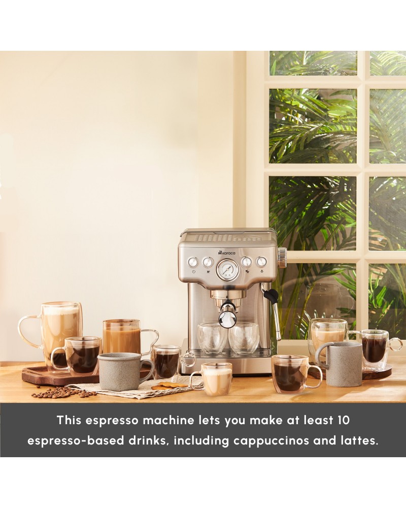 Karaca Coffee Art Espresso Coffee Machine, 1.8L, 1350W, Inox