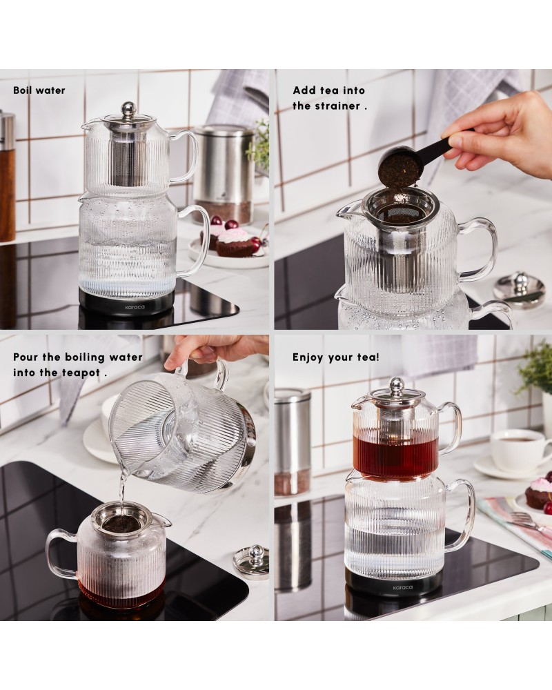 Karaca Kelly Glass Teapot, XL