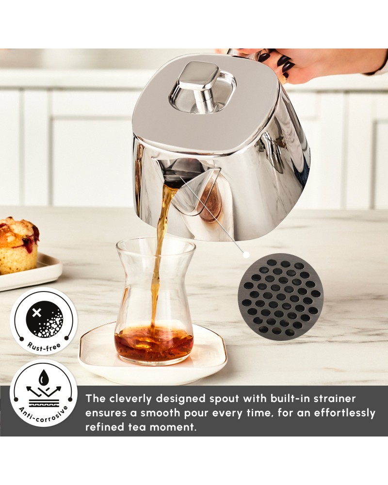 Karaca Brewinox Stainless Steel Teapot Set, Midi, Inox Karaca Brewinox Stainless Steel Teapot Set, Midi, Inox