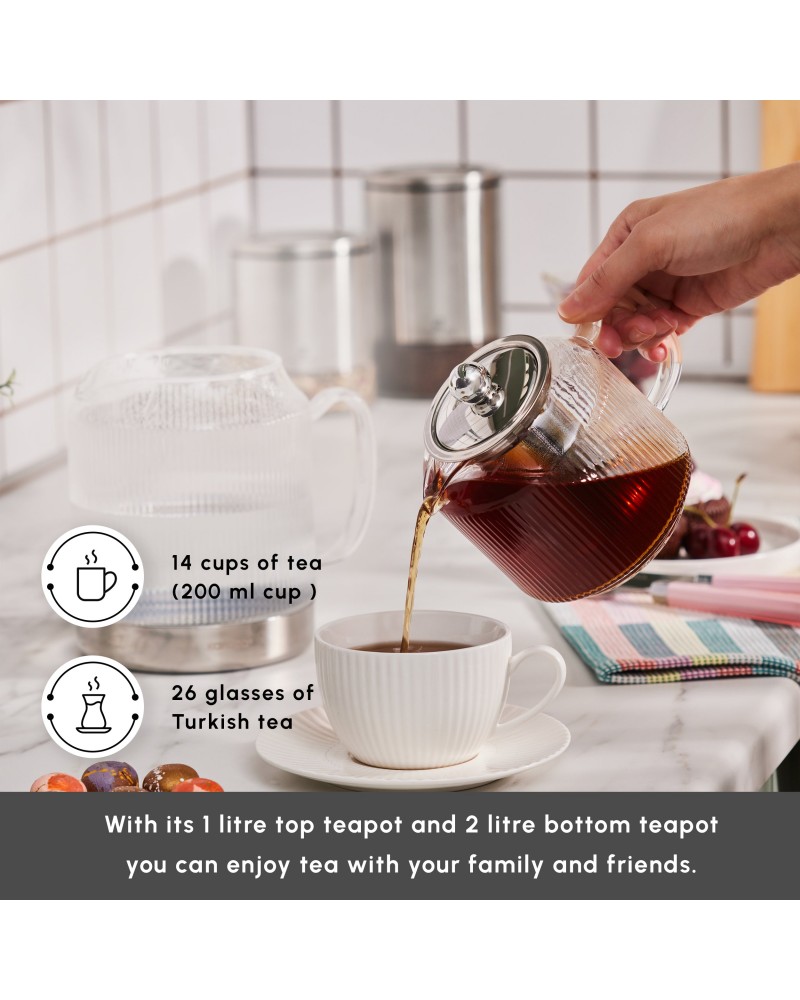 Karaca Kelly Glass Teapot, XL