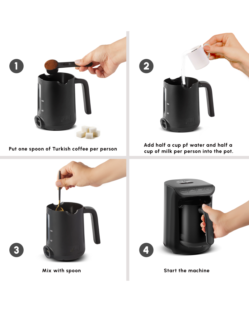 Karaca Hatır Köz Milky Turkish Coffee Maker, 535W, Galaxy Grey