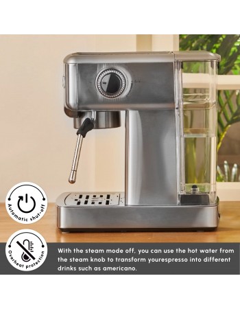 Karaca Coffee Art Espresso Coffee Machine, 1.8L, 1350W, Inox