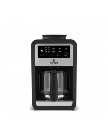 Karaca Grindbrew Pro Filter Coffee Machine with Built-in Grinder, 0,85L, 640W, Inox