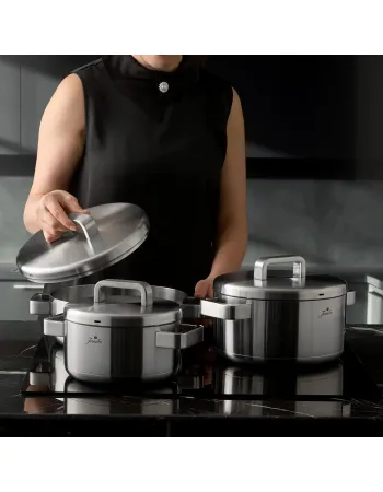 Jumbo Monaco 8-Piece 3ply Stainless Steel Induction Cookware Set, Silver