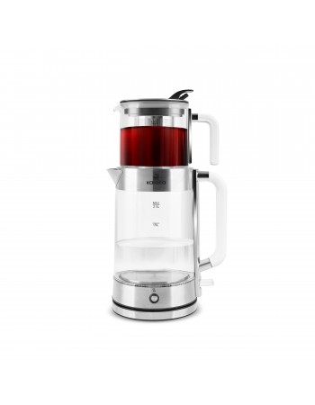 Karaca Luma Glass Large Tea Maker Kettle, 2,8L, 2200W, Clear