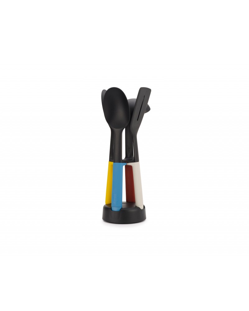 Joseph Joseph Elevate Slim 4-piece Utensil Set with Storage Stand, Multicolour