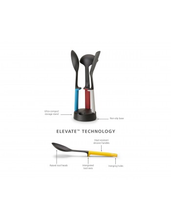 Joseph Joseph Elevate Slim 4-piece Utensil Set with Storage Stand, Multicolour