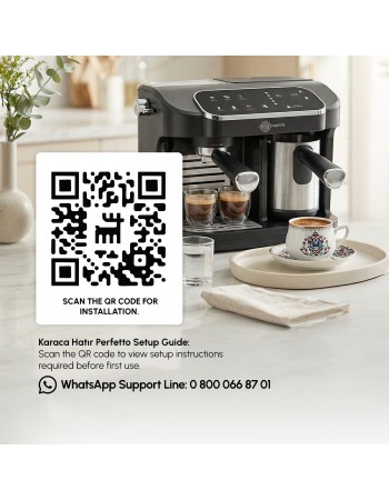 Karaca Hatır Perfetto Espresso and Turkish Coffee Machine, 1900W, 1,8L, Inox