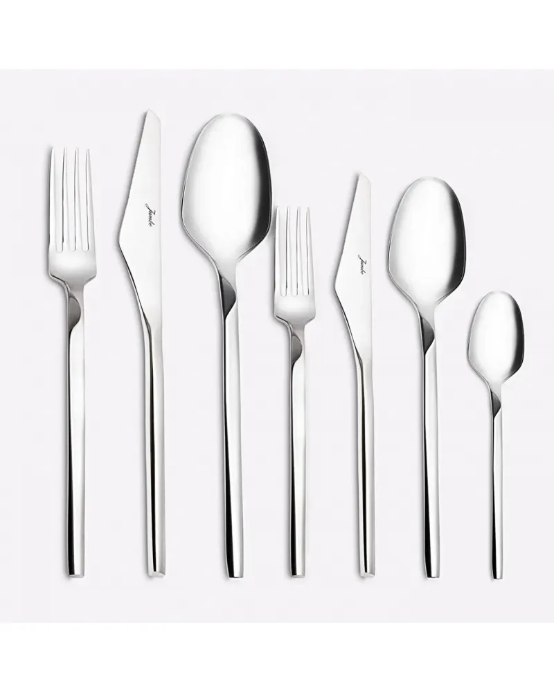 Jumbo 5100 Quartz 84-Piece Stainless Steel Cutlery Set for 12 People, Silver
