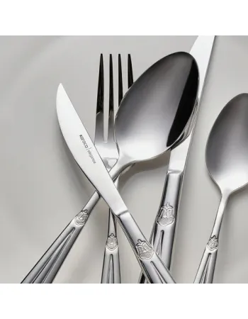 Karaca Mantilla 84-Piece Stainless Steel Cutlery Set for 12 People, Silver