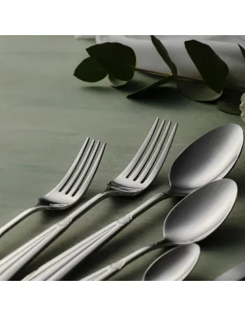 Karaca Mantilla 84-Piece Stainless Steel Cutlery Set for 12 People, Silver