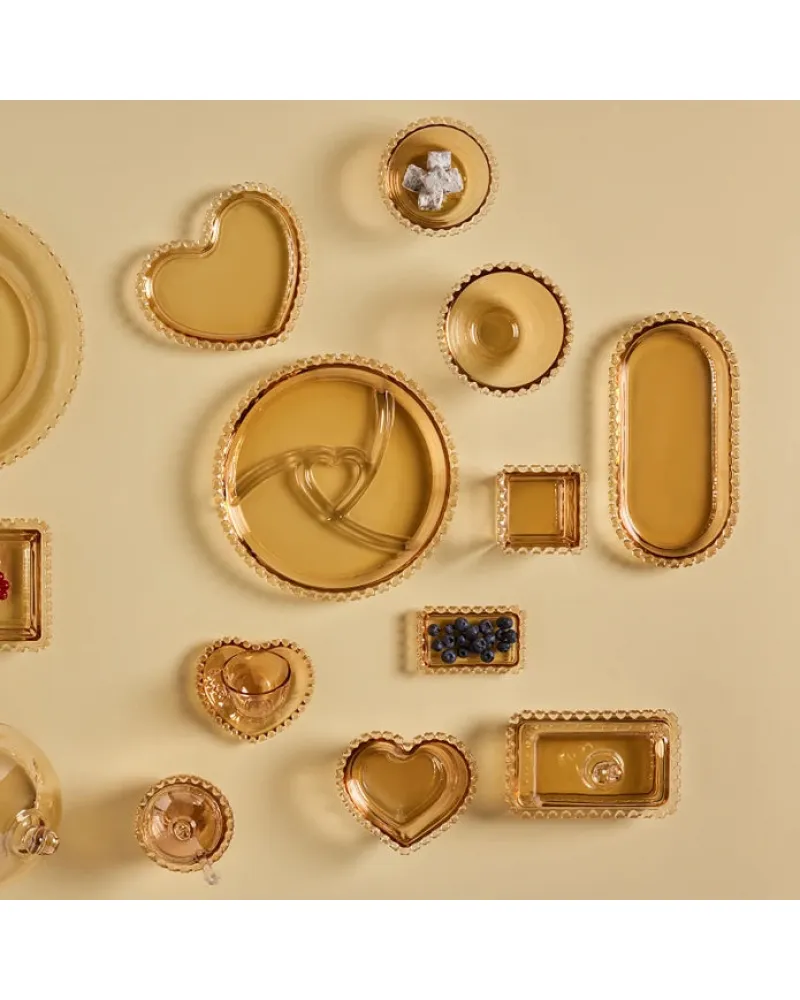 Karaca Glory Glass Honey Storage Jar, 9cm, Amber