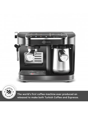 Karaca Hatır Perfetto Espresso and Turkish Coffee Machine, 1900W, 1,8L, Inox