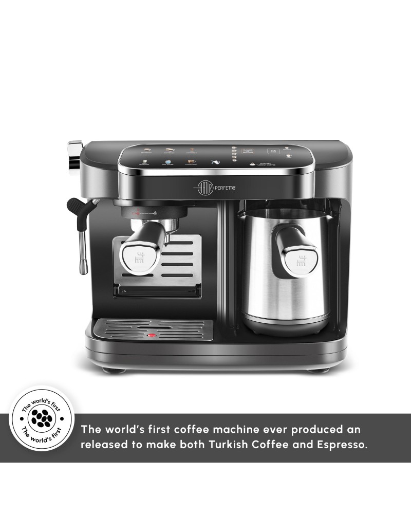 Karaca Hatır Perfetto Espresso and Turkish Coffee Machine, 1900W, 1,8L, Inox