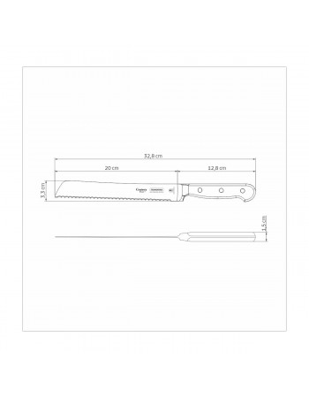 Tramontina Stainless Steel Bread Knife, Inox