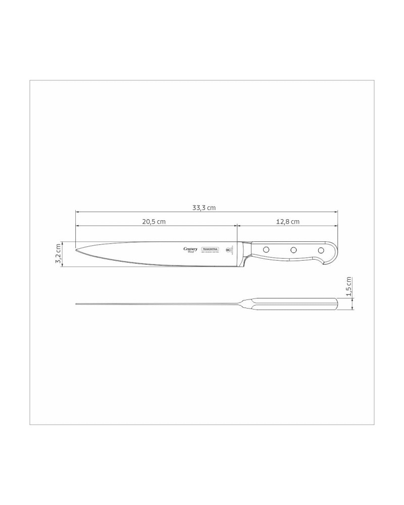 Tramontina Stainless Steel Carving Knife, Inox