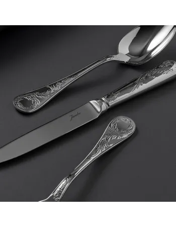 Jumbo 9700 84-Piece Stainless Steel Cutlery Set for 12 People, Silver