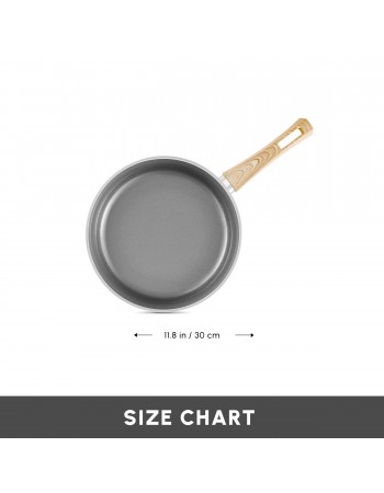 Karaca Swiss Crystal Non-Stick Induction Frying Pan, 30cm, Creamy