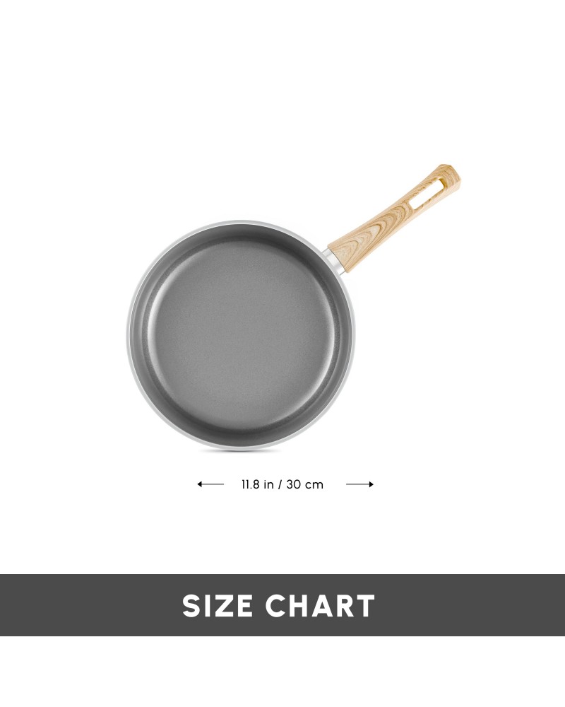 Karaca Swiss Crystal Non-Stick Induction Frying Pan, 30cm, Creamy
