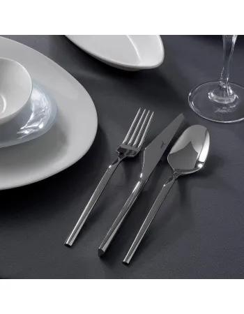 Jumbo 5100 Quartz 84-Piece Stainless Steel Cutlery Set for 12 People, Silver