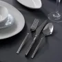 Jumbo 5100 Quartz 84-Piece Stainless Steel Cutlery Set for 12 People, Silver