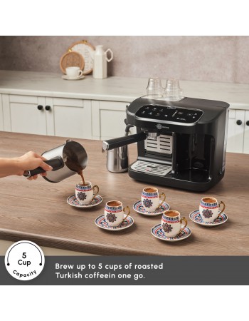 Karaca Hatır Perfetto Espresso and Turkish Coffee Machine, 1900W, 1,8L, Inox