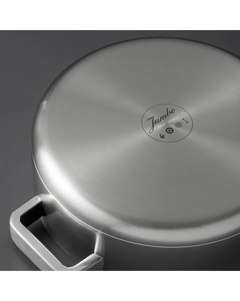 Jumbo Monaco 8-Piece 3ply Stainless Steel Induction Cookware Set, Silver