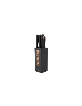Karaca Overcut 5 Piece Knife Block Set, Black Karaca Overcut 5 Piece Knife Block Set, Black