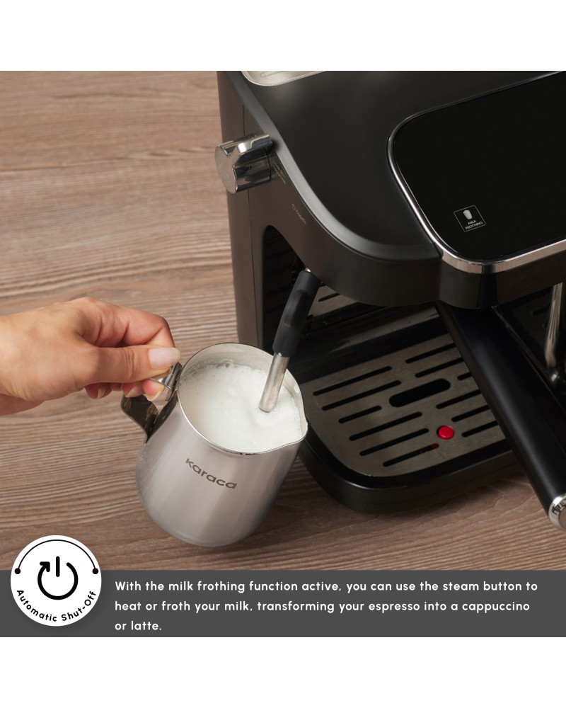 Karaca Hatır Perfetto Espresso and Turkish Coffee Machine, 1900W, 1,8L, Inox