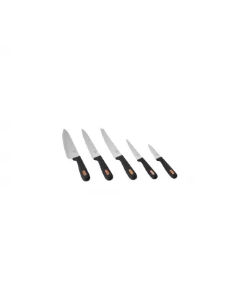 Karaca Overcut 5 Piece Knife Block Set, Black Karaca Overcut 5 Piece Knife Block Set, Black