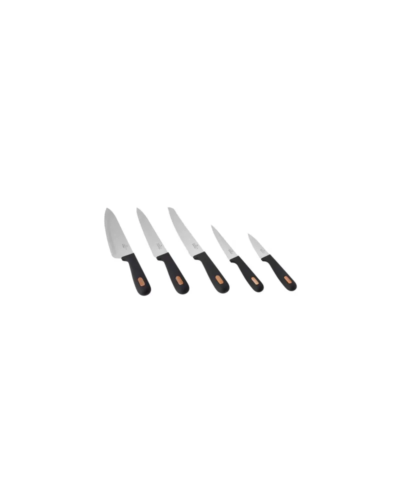 Karaca Overcut 5 Piece Knife Block Set, Black Karaca Overcut 5 Piece Knife Block Set, Black