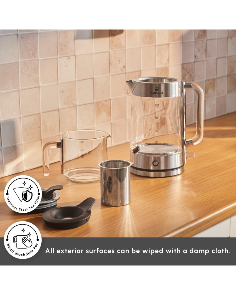 Karaca Luma Glass Large Tea Maker Kettle, 2,8L, 2200W, Clear Karaca Luma Glass Large Tea Maker Kettle, 2,8L, 2200W, Clear
