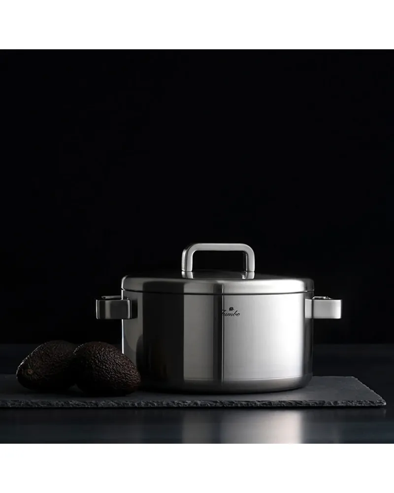 Jumbo Monaco 8-Piece 3ply Stainless Steel Induction Cookware Set, Silver