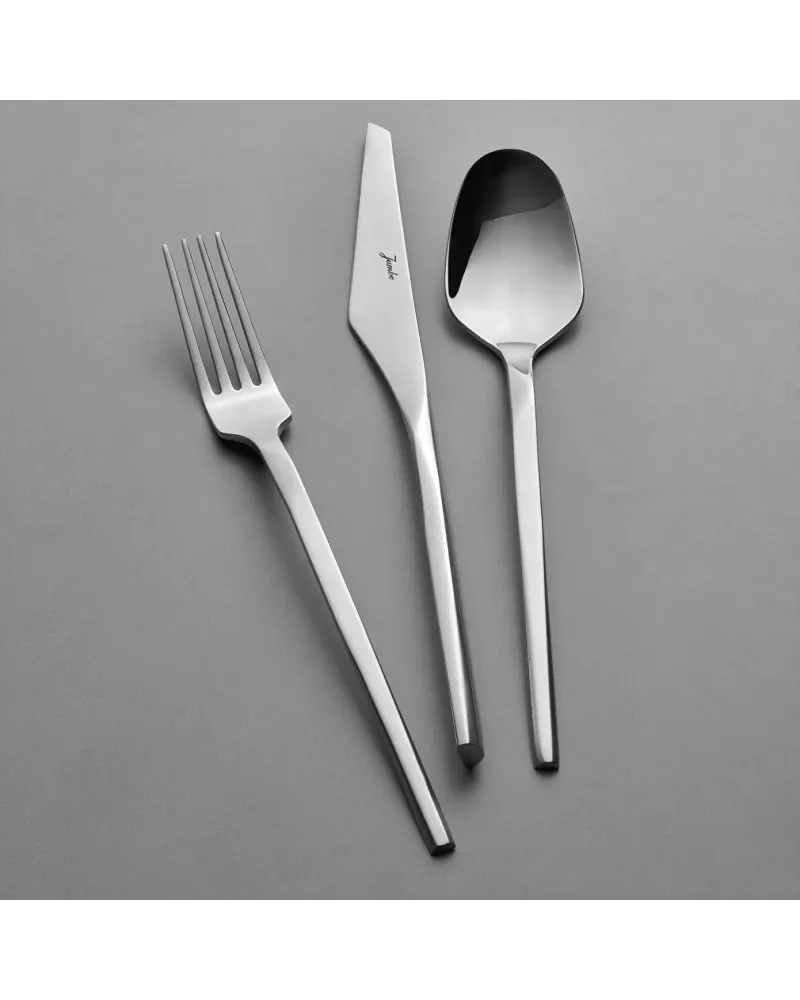 Jumbo 5100 Quartz 84-Piece Stainless Steel Cutlery Set for 12 People, Silver
