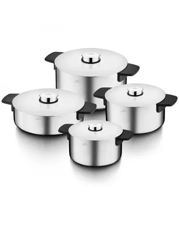Jumbo Infinity 8-Piece 3Ply Stainless Steel Induction Cookware Set, Silver